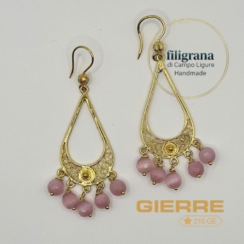 Placcato oro pietre rosa