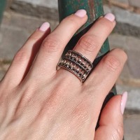 SLAN061RO Anello fascione coffee