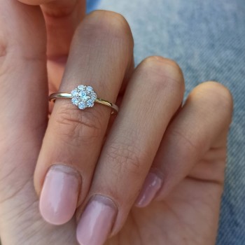 SLAN079 Bague solitaire fleur SLAN079 Bague solitaire fleur